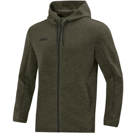 Afbeeldingen van Jas met kap Premium Basics kaki gemeleerd